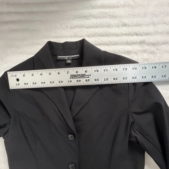 Charles Ancona New York Womens Black Single Breasted Equestrian Blazer Size 10 - Picture 8 of 11